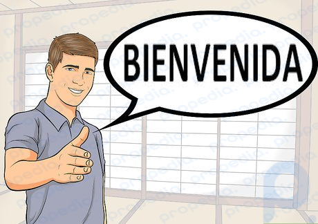 Шаг 2. Скажите «bienvenida», если используете слово «добро пожаловать» в качестве существительного.