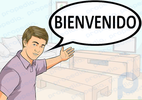 Шаг 2. Скажите «bienvenido», что означает «добро пожаловать», если использовать это слово в качестве прилагательного.
