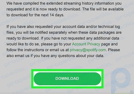 Step 7 Download your data from Spotify.