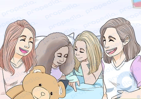 Step 4 Ask a friend or family member to have a sleepover so you're not alone.