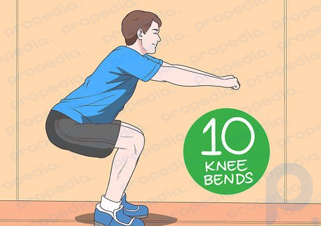 Step 4 Perform 10 knee bends during breaks at work.