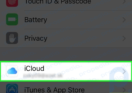 Step 2 Scroll to the fourth group of options and select iCloud.