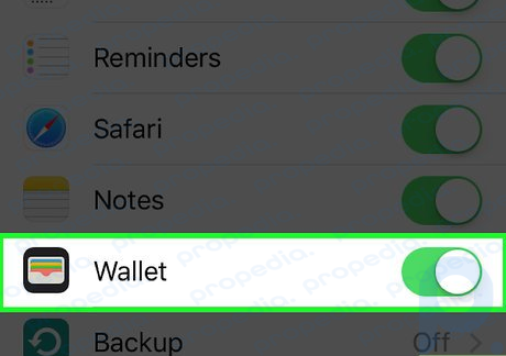 Step 3 Scroll to the Wallet option.