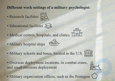 Шаг 2. Помните о различных условиях работы, доступных вам как военному психологу.