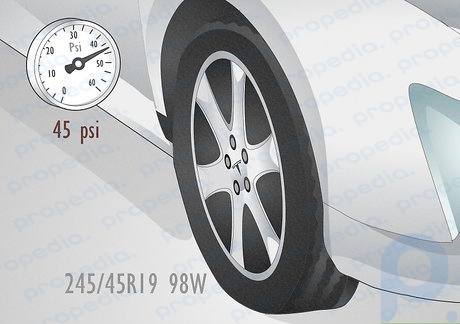 Schritt 2 Der Druck des Model S hängt davon ab, welche Reifen das Auto hat.