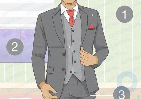 Step 6 Wear your waistcoat as part of a three-piece suit.