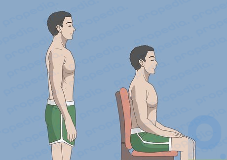Etapa 3 Mantenha uma boa postura quando estiver sentado ou em pé.