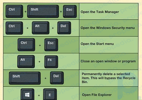 Paso 2. Utilice atajos de teclas generales para acceder a las funciones de Windows.