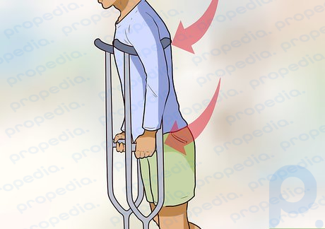 Step 3 Hold the crutches correctly.