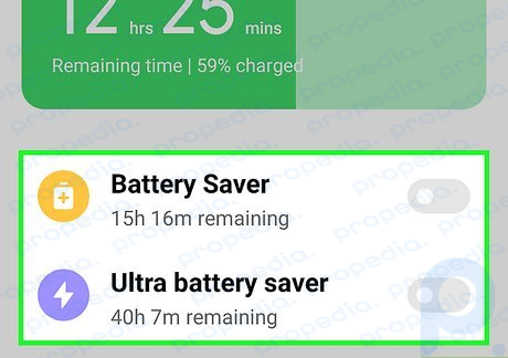 Paso 8 Desactive el modo de menor consumo de energía o el modo de ahorro de batería (todos los dispositivos).