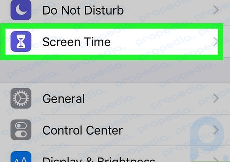 Step 2 Tap Screen Time.