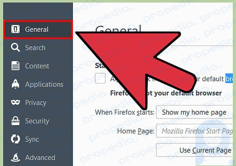 Шаг 3. Настройте Firefox для отображения домашней страницы при открытии.