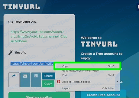 Step 6 Copy the shortened link.