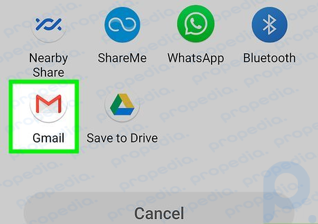 ステップ 6 [Gmail] または任意の電子メール サービスをタップし、ファイルを受信する電子メール アドレスを入力します。