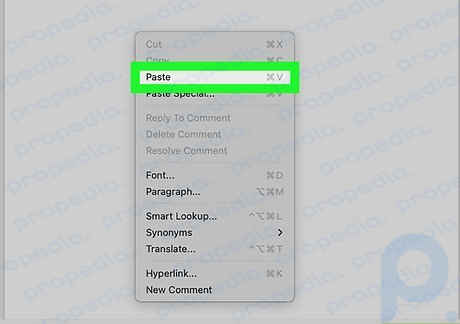 Step 7 Right-click the typing area and select Paste.