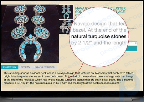 Passo 3 Verifique a descrição do produto para ver se a turquesa incrustada é natural.