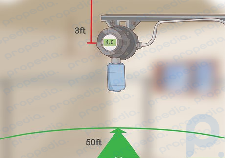 Step 4 Install the sensor 1 to 3 feet (.3 to .9 meters) from the ceiling.