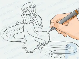 How to Draw Rapunzel