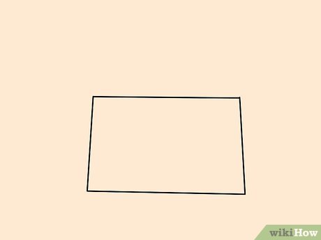Étape 1 Dessinez un grand rectangle près de la zone inférieure et centrale du papier.