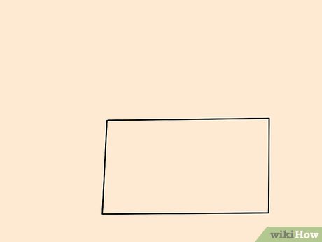 Step 1 Draw a large rectangle near the bottom and rightmost area of the paper.
