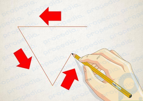 Шаг 1. Нарисуйте перевернутый треугольник.