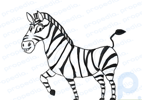 Schritt 11 Schattieren Sie die Streifen und Hufe des Zebras.