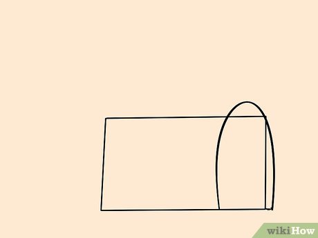 Étape 2 Tracez une ligne courbe faisant le tour du côté le plus à droite du rectangle.