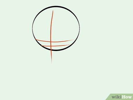 Step 2 Draw a vertical line across the center of the circle.