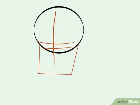 Step 3 Draw an irregular box-shape below the circle.