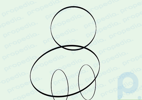 Schritt 3 Zeichnen Sie ein Paar gestreckter kleiner vertikaler Ovale an der Basis des größeren Ovals.