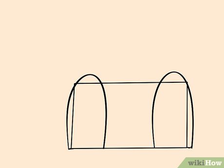 Etapa 3 Desenhe outra curva formando um arco no outro lado do retângulo.