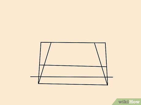 Étape 4 Tracez une autre ligne horizontale au-dessus de la première, à l'intérieur et au centre du rectangle.