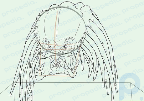 Step 8 On the sides of this large forehead, draw tentacle-like hair from it.