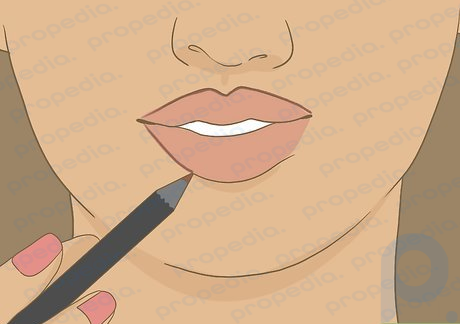 Step 1 Draw a line around the outside of your lips to quickly increase the size.