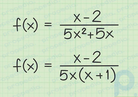 Adım 1 Fonksiyonun paydasını çarpanlarına ayırın.