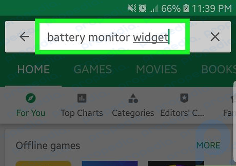 Step 2 Search for Battery Monitor Widget.