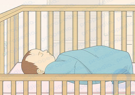 Step 4 Place your baby back into their crib after taking care of their needs.