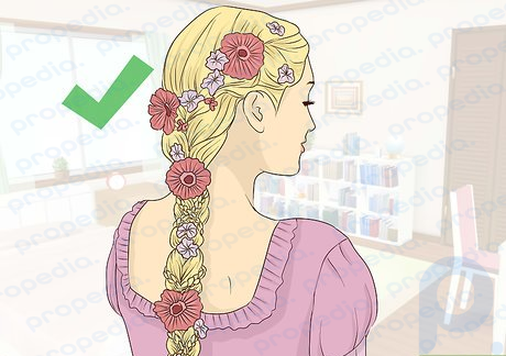 Step 7 Tuck some flowers into your braid.