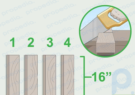 Paso 2 Sierra 4 tablas de 2x4 de 41 cm (16 pulgadas) de largo.