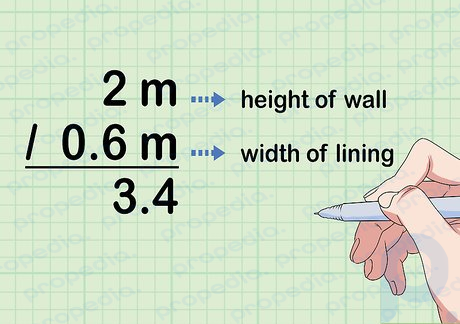 Étape 2 Divisez la hauteur de la pièce par la largeur du papier de revêtement.