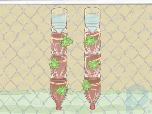 Как построить вертикальный сад из бутылок из-под газировки