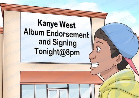 Passo 3 Participe de um evento em que Kanye está programado para aparecer.