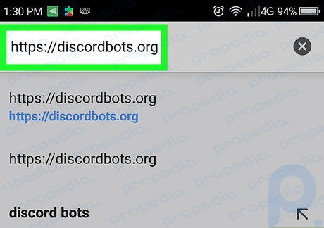 ステップ 1 https://discordbots.org... に移動します。