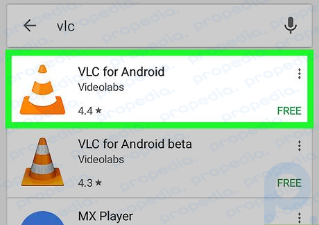 Paso 3: Toca VLC para Android en los resultados de búsqueda.