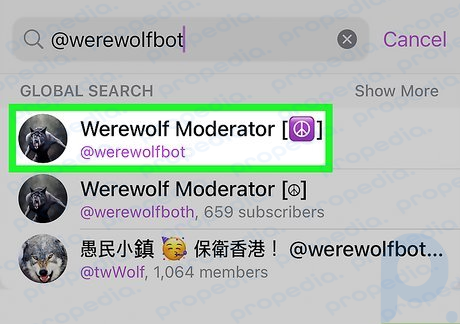 Step 4 Tap Werewolf Moderator.