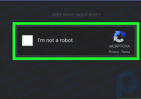Schritt 8 Tippen Sie auf „Ich bin kein Roboter“.