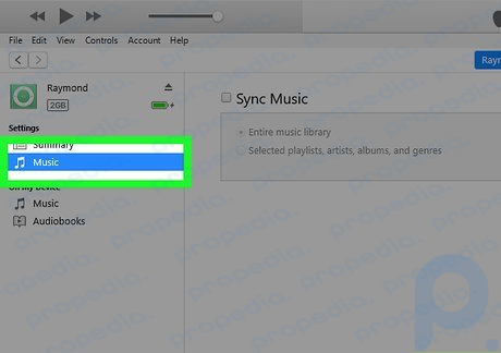 Step 4 Click the Music drop-down in the upper-left corner of the window.