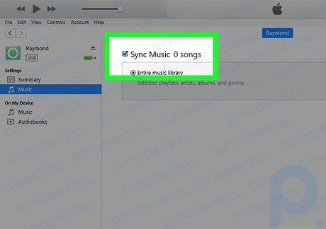 Step 5 Check Sync Music.
