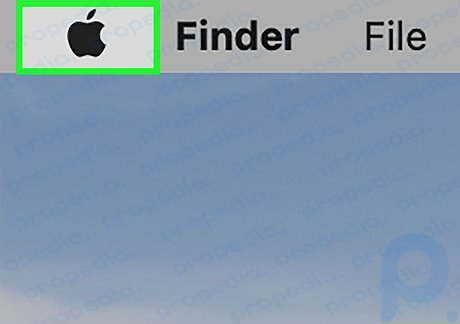 Passo 1 Clique no logotipo da Apple no canto superior esquerdo da tela.