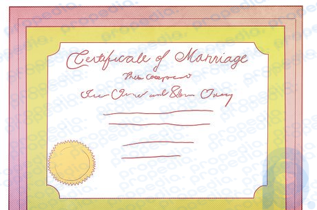 Paso 5 Enmarque su licencia de boda o documento de contrato.